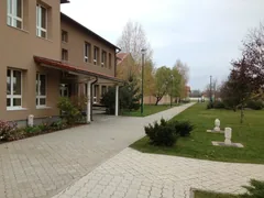 Entrance to the AISB Secondary School building, photographed in 2013