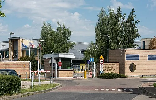 American School of Warsaw campus buildings, photographed in 2020
