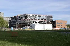 New International School Utrecht campus under construction, photographed in 2026