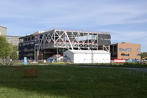 New International School Utrecht campus under construction, photographed in 2026