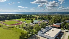 Munich International School campus buildings, photographed in 2023